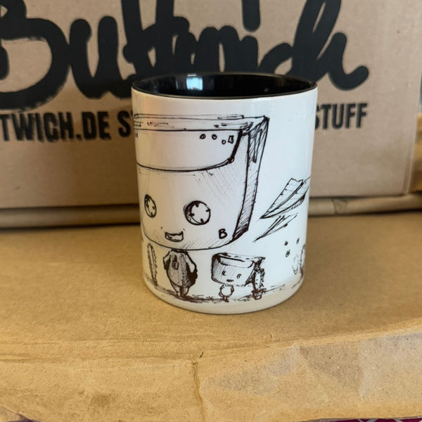 B - Seite Volane Tasse zweifarbig Keramik 340ml Made by Buttwich - ButtwichTasseIllustrationKaffeetasseKeramik