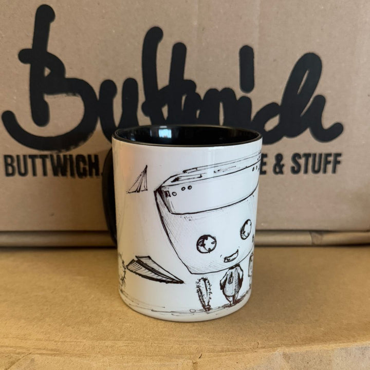 B - Seite Volane Tasse zweifarbig Keramik 340ml Made by Buttwich - ButtwichTasseIllustrationKaffeetasseKeramik