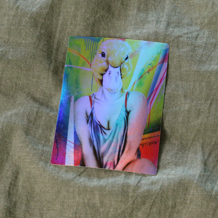 Duckface Shiny Volane Sticker Hologram Holo A7 - ButtwichStickerButtwichDuckfaceHochformat