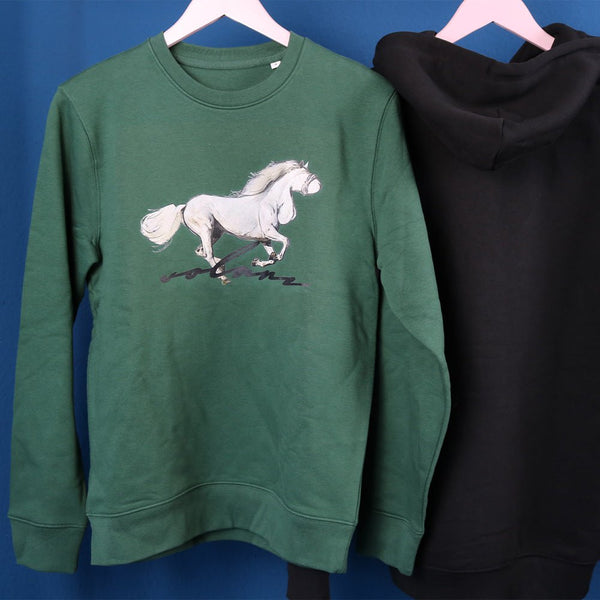Penispferd Sweater grün Volane | Premium Organic Unisex Sweater - ButtwichChanger Sweatshirt ST/STBaumwolleDamenHerren