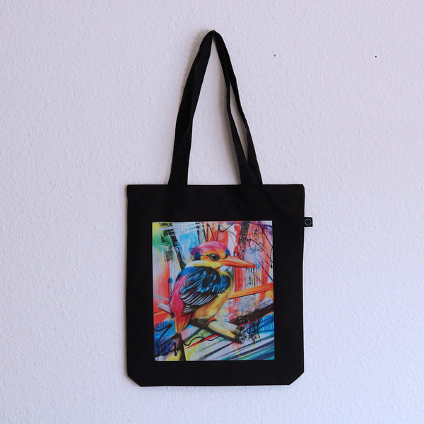 Snoopbird Biobaumwolle Jutebeutel Tote Bag Schwarz - ButtwichJutebeutelBio - BaumwolleBirdJoint