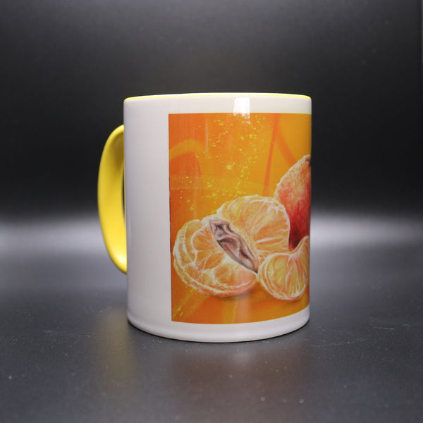 Tangerine Volane Tasse zweifarbig Keramik 340ml Made by Buttwich - ButtwichTasseCitrusKaffeetasseKeramik