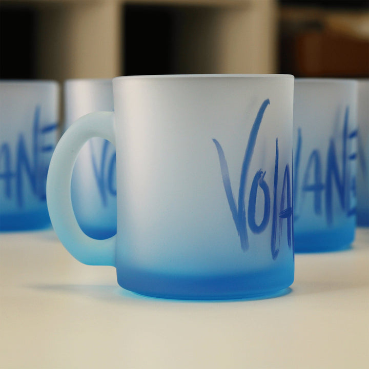 Volane Art Logo Glas Tasse 300ml 10oz Volane Made by Buttwich - ButtwichTasseGlasKaffeetasseMade by Buttwich