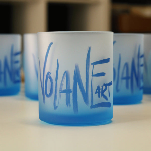 Volane Art Logo Glas Tasse 300ml 10oz Volane Made by Buttwich - ButtwichTasseGlasKaffeetasseMade by Buttwich