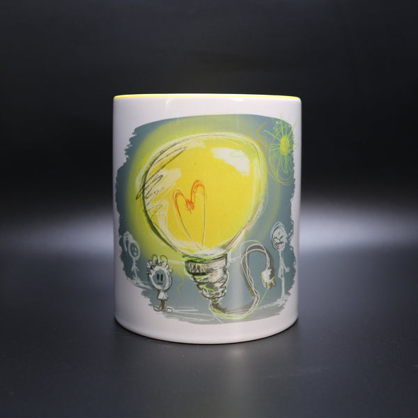 Volane Sammeltasse "Hellste Leuchte" limitiert zweifarbig Keramik 340ml Made by Buttwich - ButtwichTasseHellste LeuchteIllustrationKaffeetasse