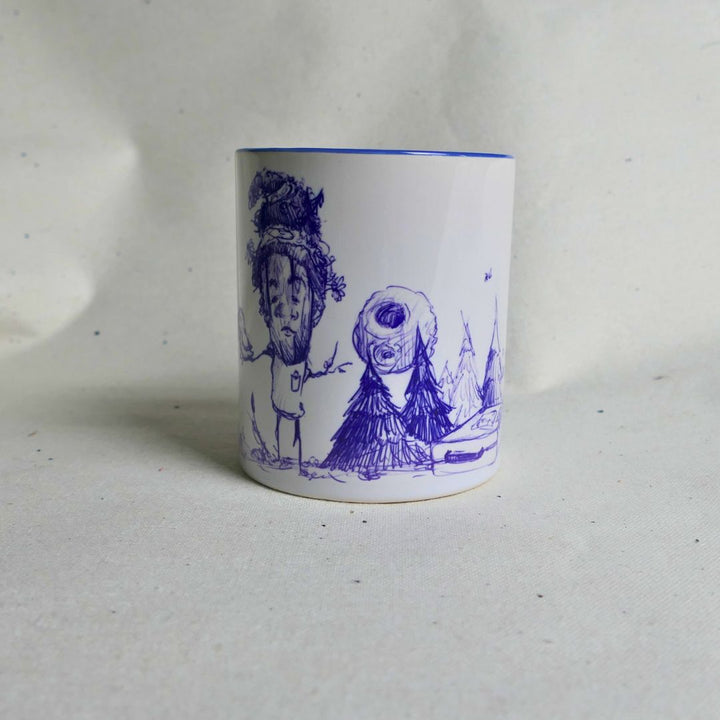 Waldtyp Volane Tasse zweifarbig Keramik 340ml Made by Buttwich - ButtwichTasseIllustrationKaffeetasseKeramik