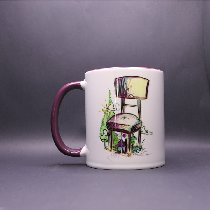 Volane Sammeltasse "Stuhl" limitiert zweifarbig Keramik 340ml Made by Buttwich - ButtwichTasseBecherIllustrationKaffeetasse